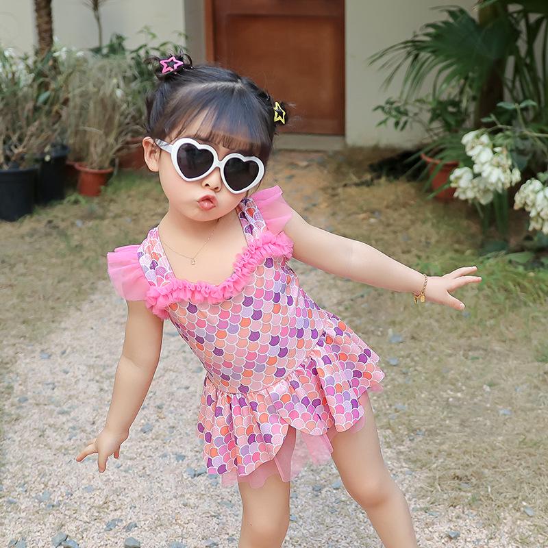 

Mermaid One-Piece Swimsuit for Baby and Girls - Small to Medium Sizes 4XL