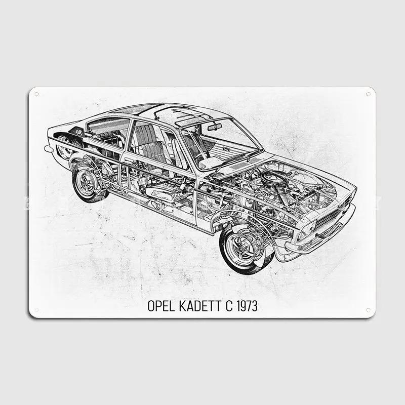 

Opel Kadett C 1973 Металлическая табличка Клуб Пещера Паб Забавный Декор Стены Жестяная Табличка Постеры 20x30cm（7.8x11.8inch）