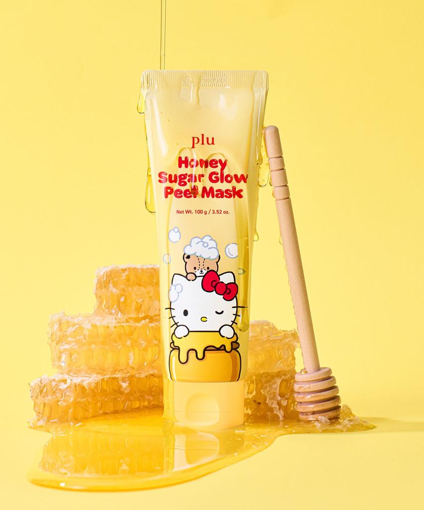 Sanrio Hello Kitty Honey Sugar Glow Peel Mask 100g + Shower Ball