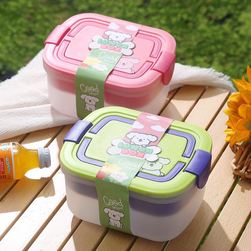 Portable Microwave-Ready Bento Box with Compartments for Students - Fresh-Keeping Salad & Snack Container