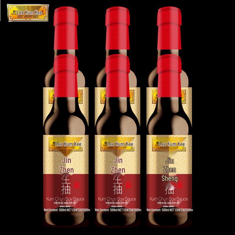 Lee Kum Kee Jinzhen Light Soy Sauce - 6x500ml Bottles
