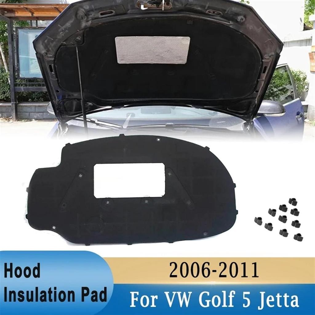 Front Engine Hood Insulation Cotton, Compatible For VW Golf 5/Jetta 2006-2011 Sound Heat Insulation Pad Mat Cover Foam