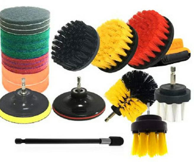 24-Piece Car Cleaning & Polishing Kit: Wheel Hub Brushes & Waxing Tools Set