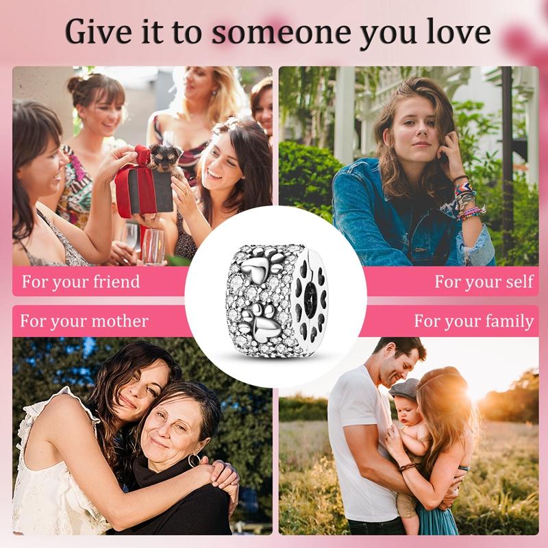 Charm Bead Charms Authentic copper Claw Print Retaining Clip Cats Dogs Bead Charms Compatible With Bracelets Women Jewellery Diy Fine Gift Accessory