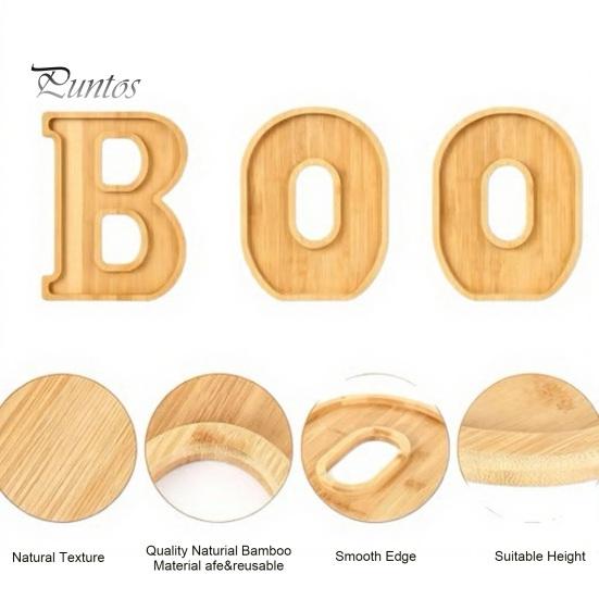 Themed Party Appetizer Board 3Pcs Halloween BOO Letters Fruit Tray, Large Fillable Candy Server, Snacks Creative Food Presentation Cookies Platter,