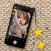 Mobile Phone Selfie Acrylic Photo Frame for 3 Inch Kpop Anime Card Holder INS Style Magnetic Protective Case with Star Pendent
