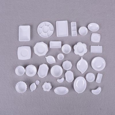 33Pcs Mini Dollhouse Miniature Kitchen Utensils Dish Plate Tableware Toys