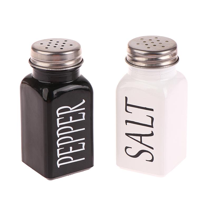 1Pc Salt And Pepper Shaker Storage Spice Shakers Spice Dispenser Refillable Black And White Kitchen Supplies Seasoning Pots