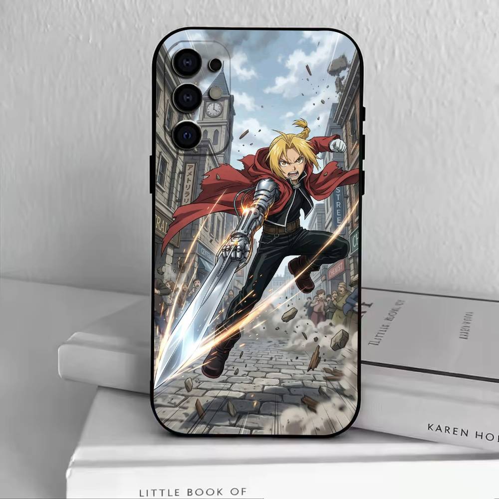 FA-E-Edward Elric Phone Case For Samsung S25,S24,S21,S22,S23,S30,Ultra,S20,Plus,Fe,Soft Silicone Black Cover