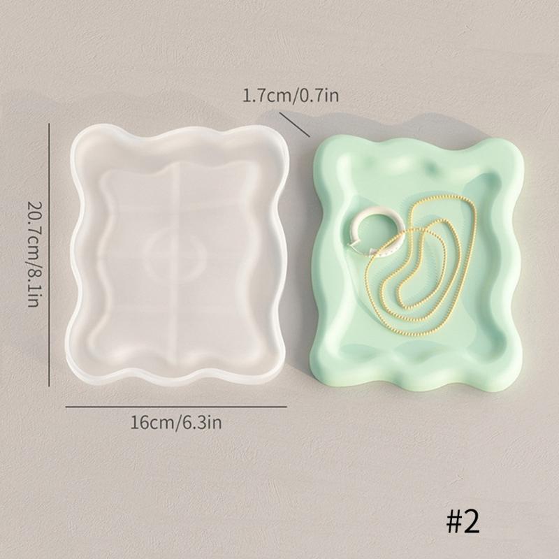 Storage Tray Plaster Silicone Mold DIY Jewelry Display Plate Epoxy Resin Mould Irregular Cloud Shape Cement Dish Making