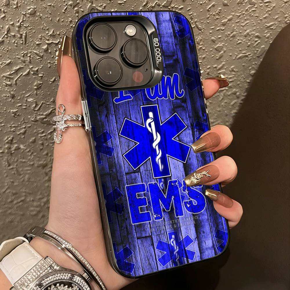 Ambulance EMS-S EMT Phone Case For iPhone 17,16,15,14,13,12,11 Plus,Pro Max,XS,Colorful Silver Phone case Funda Cover iPhone14Plus