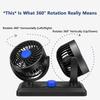 Dual Head Car Fan 12V 24V 5V Rotation Cooling Fan for Car 3-Speed Adjustable Auto Air Fan Portable Electric Fan SUV Truck