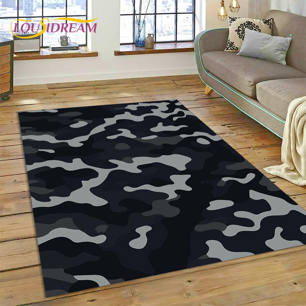 2025 Colorful Camo Green Camouflage Carpet Rug for Living Room Bedroom Home Sofa Decoration Play Area Rug Non-slip Floor Mat