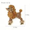 Luxury Animal Brooch Pins Sparkling Jewellery Pins Fashion Poodle Dog Brooches  Wedding