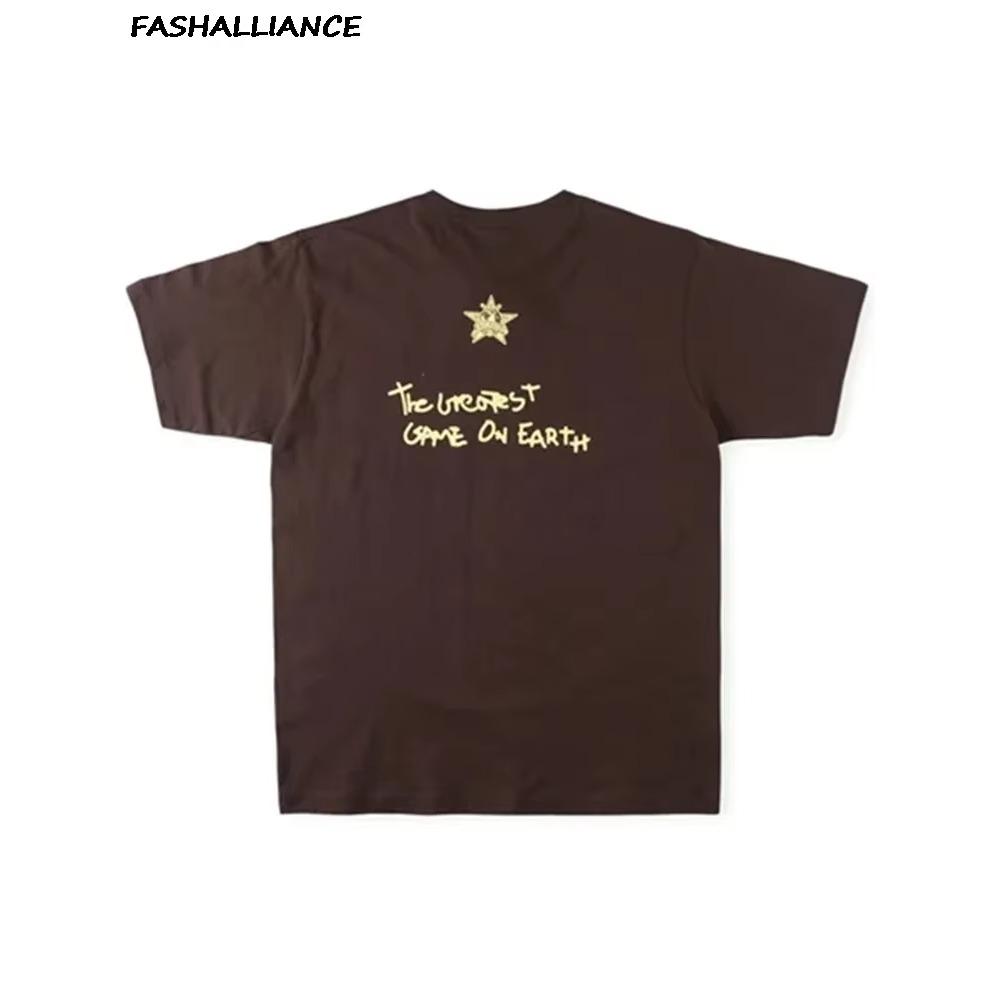 T-shirt Hip Hop 100% Cactus Jack pour hommes Tour Manches Courtes Basique Couple Ample T-shirt Manches Courtes femmes