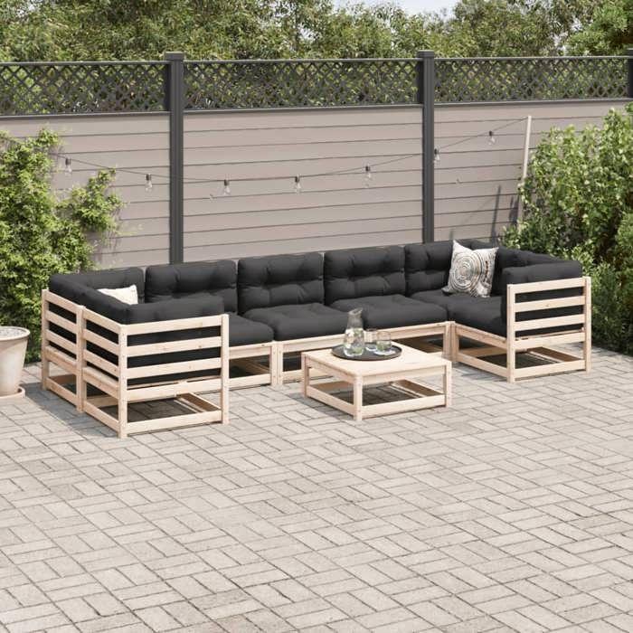 VidaXL Salon de jardin 8 pcs bois de pin massif 3299331