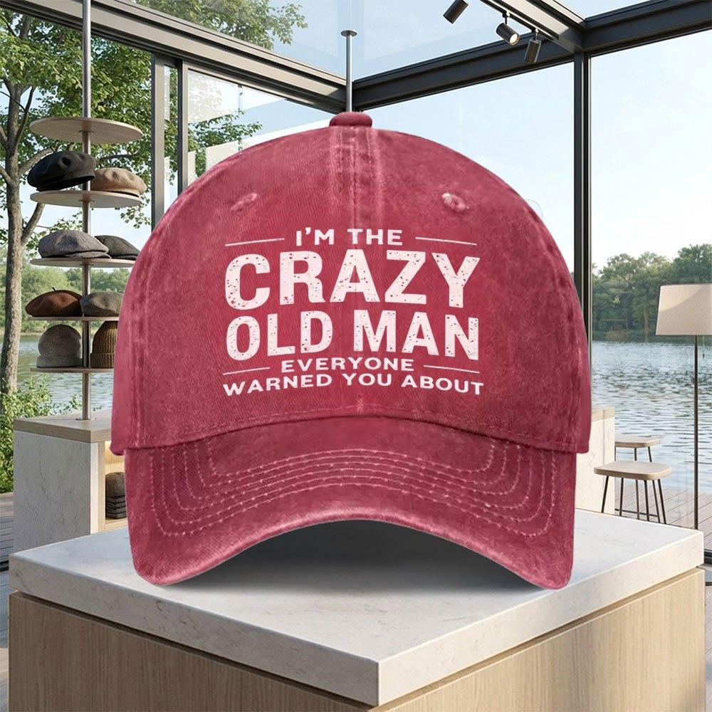 Unisex Crazy Old for Unisex Vintage Logo Baseball Cap Running Hat Sun Hat Suitable for Golf Driving Fishing Outdoor Sports
