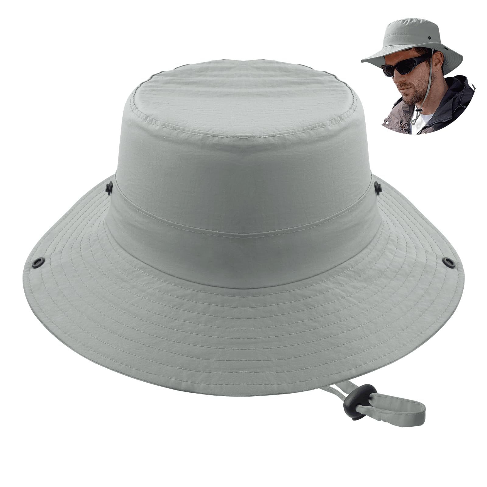 

Шляпа с защитой от УФ-излучения для мужчин и регулируемая водонепроницаемая полная защита от УФ-излучения от солнечных ожогов Маленький солнцезащитный козырек Горная солнцезащитная шляпа со шнурком Номер [Lhyxuuk] [Легкая] серый