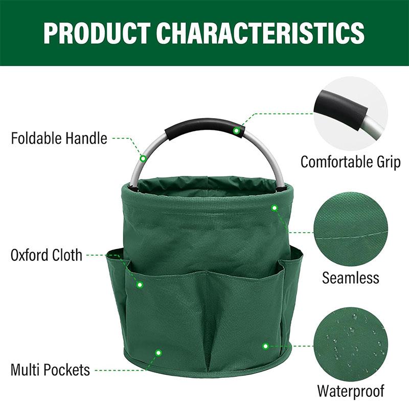 17L Folding Basket with Handle Collapsible Garden Tool Tote Storage Bag Portable Picnic Baskets Outdoor Beach Baskets JT581