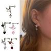 Heart Angel Wings Dangle Earrings Heart Zircon Drop Dangle Earrings Women Ear Cuff Charm Earring for Girl Valentine Gift