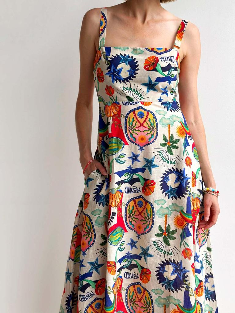 2026 Frühling Europäisch & Amerikanisch Schick Graffiti Print Weste Kleid
