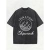 European Size Men'S Washed Short-Sleeve T-Shirt | Pure, 7.76 Oz, Crew Neck, Retro Street Style Design, Casual Fit, All-Season Wear