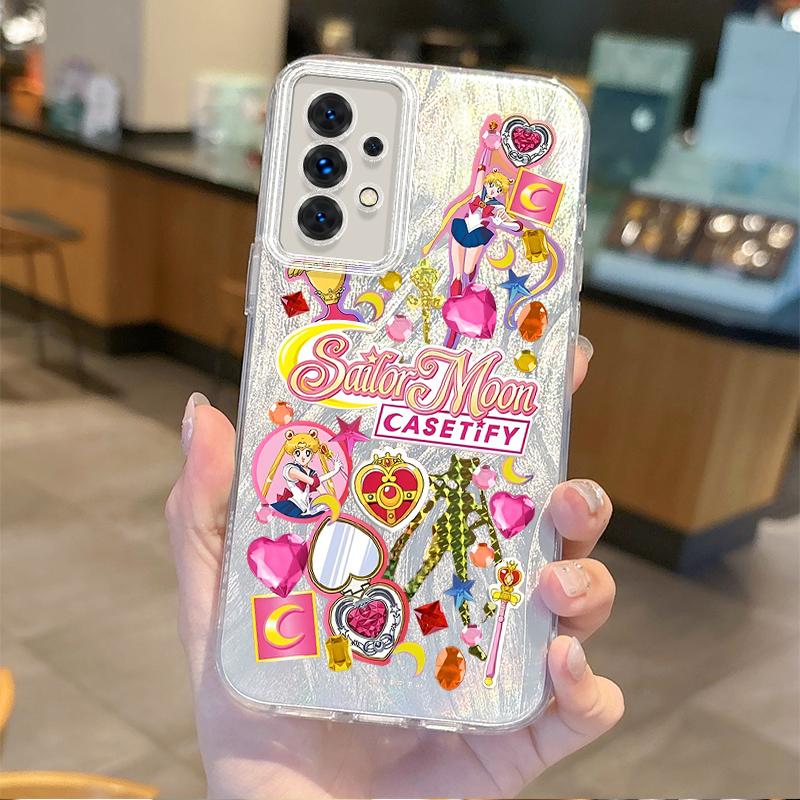 Lovely Sailors Moons Anime Phone Case for Samsung Galaxy S24 S23 S22 S21 Plus Ultra A73 A72 A71 A55 A54 A53 Non-Slip Back Covers