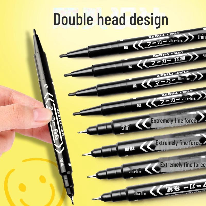 Waterproof Double-Headed Hook Pen for Students - Durable, Non-Fading, Art Marker for Primary and Kindergarten.