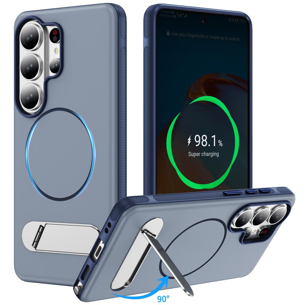 Applicable To Samsung S26ultra Magnetic Mobile Phone Case S25FE One-word Bracket S24plus Anti-drop Protective Case