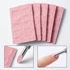 6PCs nail art grinding tools set, 1pc stainless steel cuticle pusher with 5pcs Pink nail buffing files for manicure pedicure