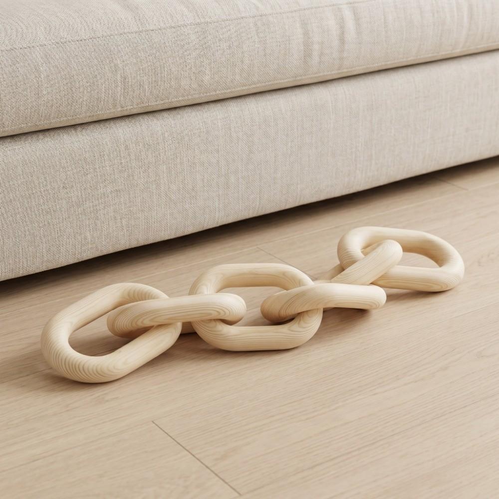 Wood Wood Chain Ornament White, Brown Tabletop Art Decoration  Indoor Ornament Placement