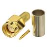 BINGFU SMA Male Connector, Crimp Type, Compatible with RG58, RG303, RG141, RG142, RG400, LMR195, Etc., 50 Ohm, 5 Pieces.