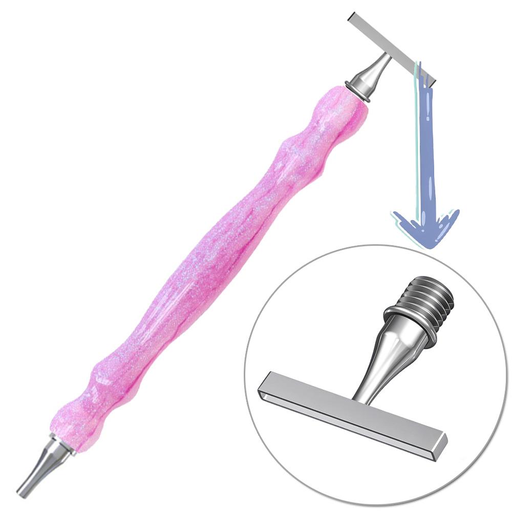 Ergonomické pero s bodcovým hrotem na malování diamantů z pryskyřice, tenký závitový hrot z nerezové oceli, vhodné pro nástroj na malování diamantů 5D