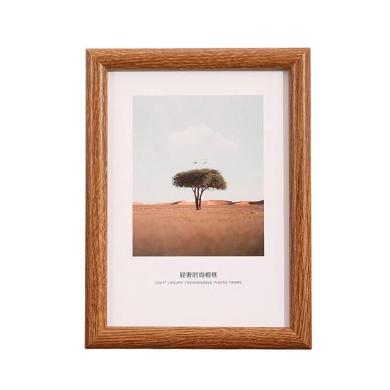 Photo Frame Rectangular Picture Frame for Wall Mounting or Tabletop Display Standing Desktop Wood Photo Frame with Clear Cover