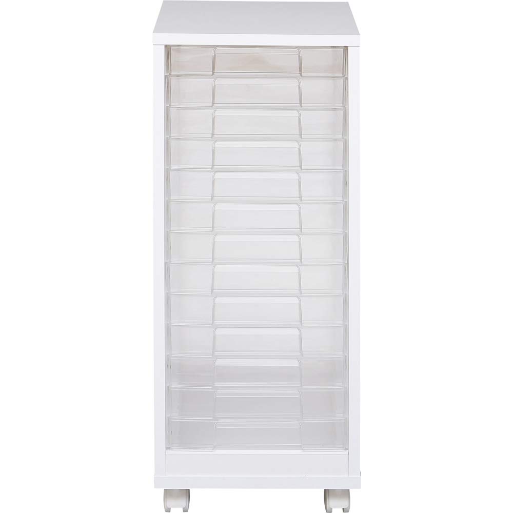 IRIS OHYAMA Floor Case with Casters Document Case Wooden Frame A4 Size Height 70cm Clear File Storage Documents Office Company Envelopes Clear