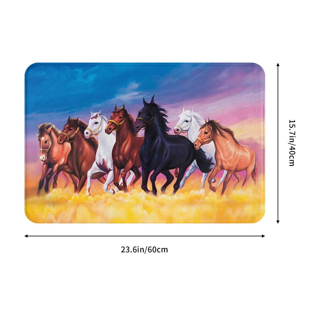 Seven Running Horse Front Floor Door Entrance Mat Indoor Animal Bath Kitchen Doormat Garden Carpet Rug