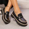 Fashion 2025 Bright Black women shoes Chunky Platform Loafers Women British Style Patent Leather Thick Sole Pumps Plus Size Lolita Shoes