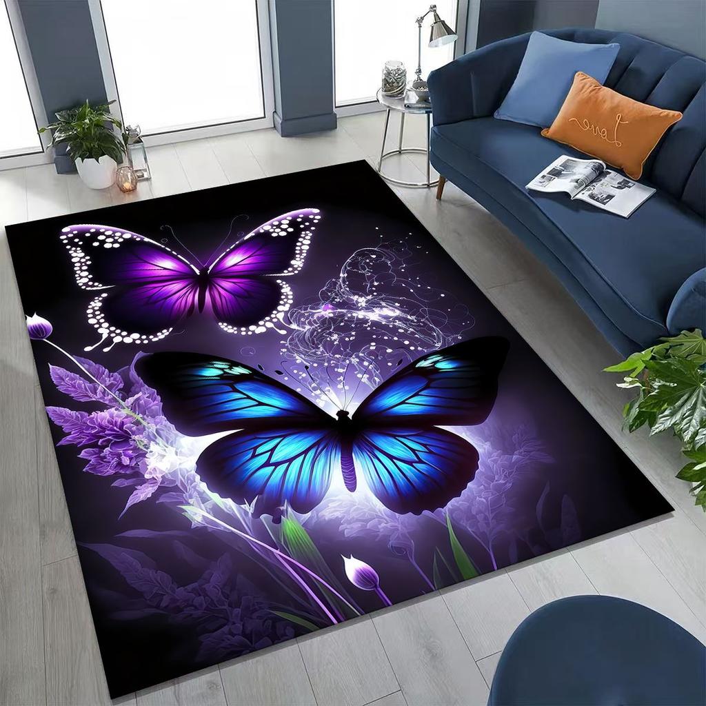 27 Style Dream Butterfly Flower Cartoon Rug Carpet for Bedroom Living Room Sofa Home Doormat Decor,Kids Play Non-slip Floor Mat