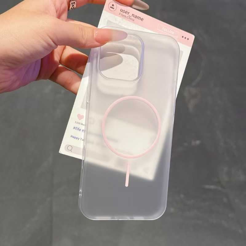 

Applicable To Apple 16 Mobile Phone Case PC Ultra-thin Thin Circle Magnetic Suction 14iphone15promax Ice Fog Scrub 13 iPhone 11