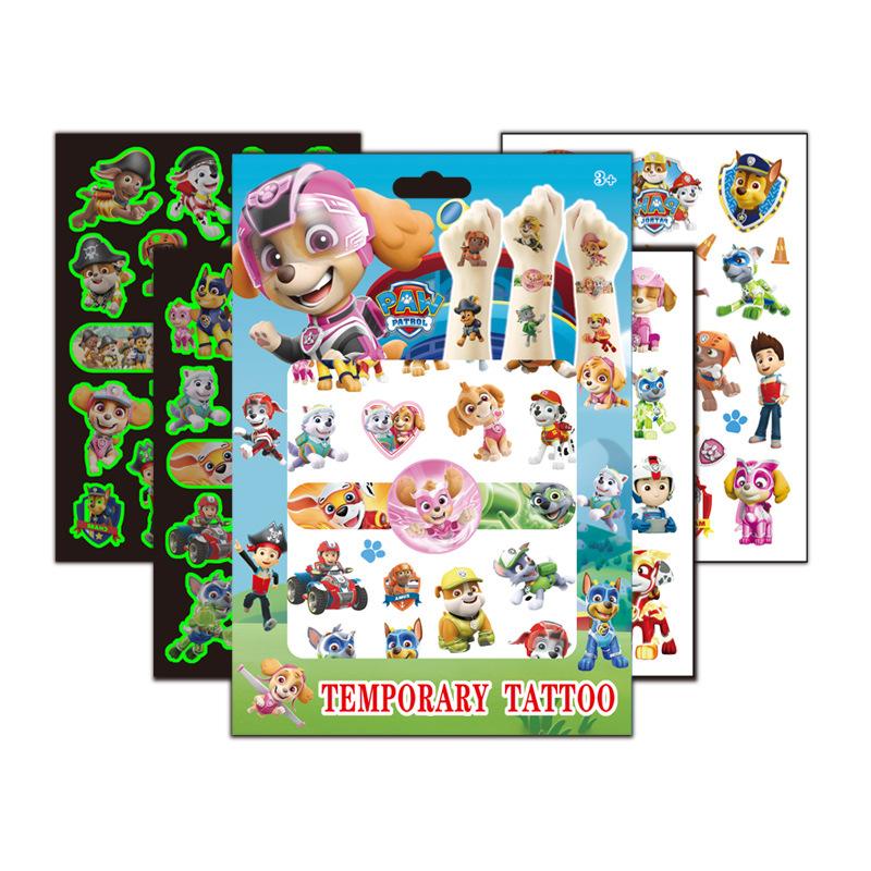 Paw Patrol Child Temporary Tattoo Stickers PAW Patrol Luminous Tattoo Stickers Paw Sticker Award Stickers Periphery Party Favors