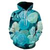 3D Printed Candy and Fruit Pattern Hoodie, Autumn and Winter Fleece-lined and Thickened Casual Plus Size Fun Sweatshirt, Men's Street Style Hooded Top