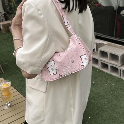 Damentasche, Unterarmtasche, neue Schultertasche, modische und süße kleine Tasche, Handtasche, Nylongewebe.