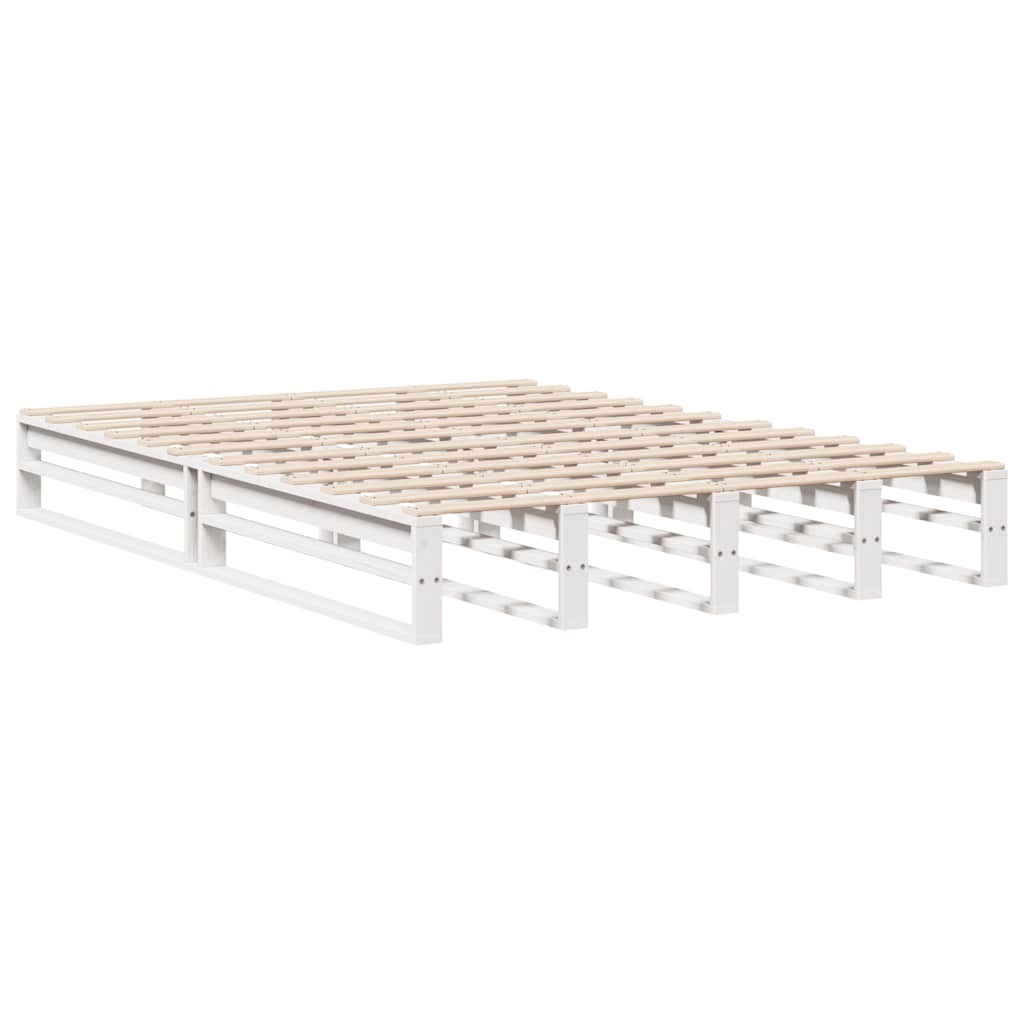 Solid Wood Bed without Mattress White 120 x 200 cm Pine Wood