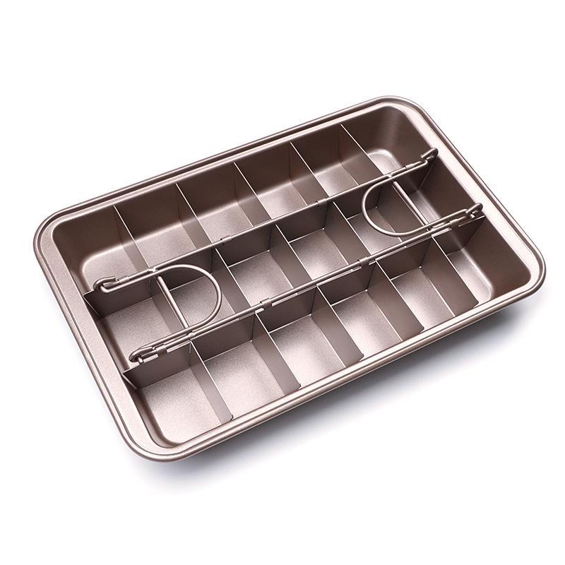 Non Stick Carbon Steel Brownie Baking Pan With Removable Dividers Even Cut Design Perfect For Home Kitchen Baking Cake Cookie