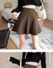 Black Wool Blend Women's A-line Short Skirt - 2026 Autumn/Winter Hip-hugging, Fluffy, Petite, Versatile Umbrella Skirt
