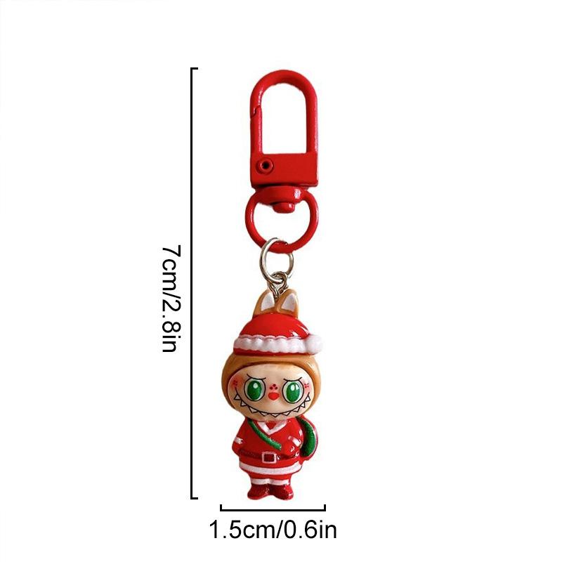 1/6Pcs Key Chains Hanging Cartoon Pendant Cute Backpack Pendant Christmas Gift Christmas Series Rabbit Keychain