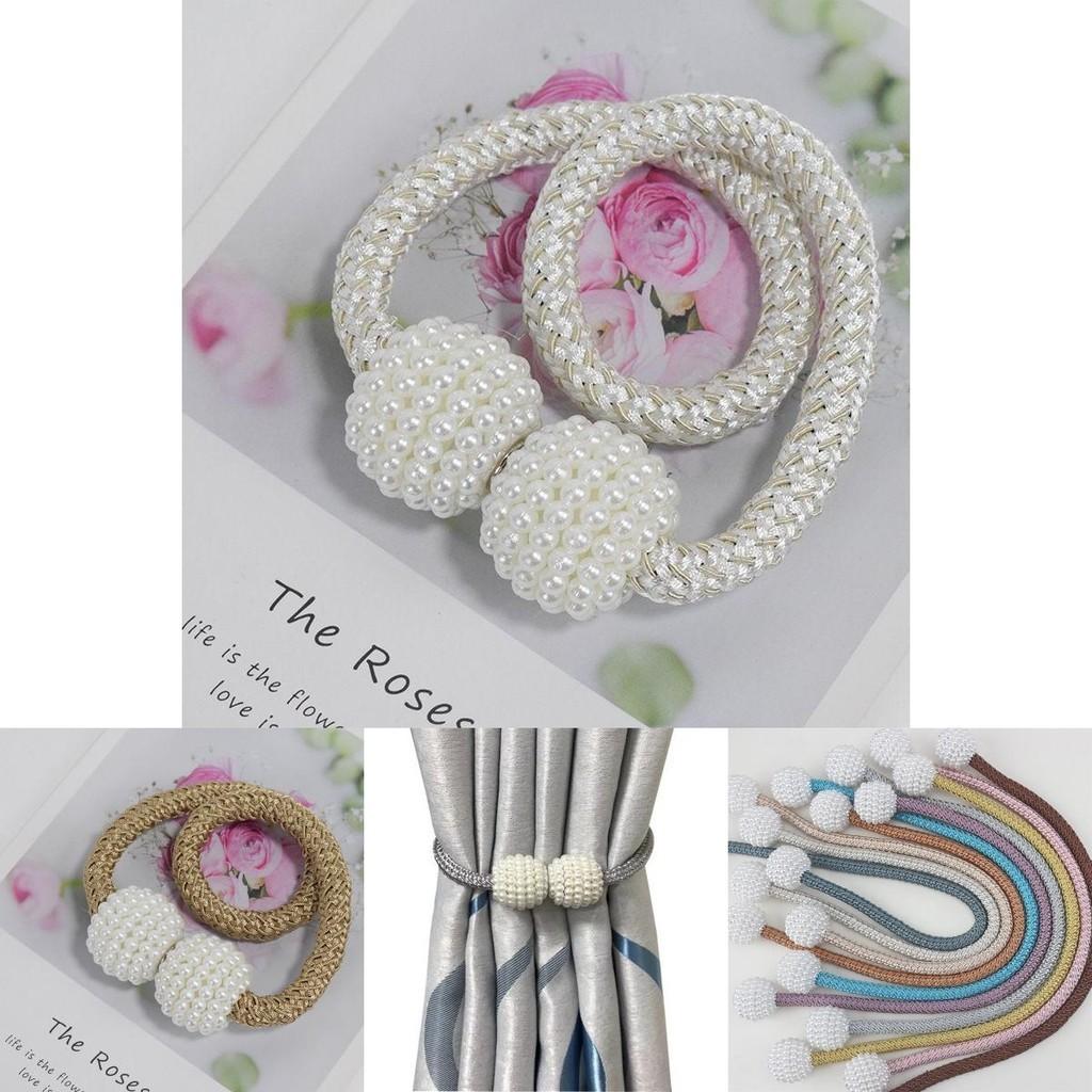 Chic Magnetic Curtain Tiebacks Featuring Braided Ball Buckle For Home Dcor