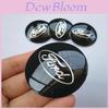 Elegant 4 Stück 56mm Auto Radnabenkappen Emblem Aufkleber für Ford Schwarz und Blau