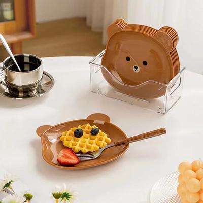 Mini Cute Cartoon Shape Bear Spit Bone Dish Creative Desktop Trash Tray Snack Food Residue Fruit Plate Kawaii Kitchen Tableware