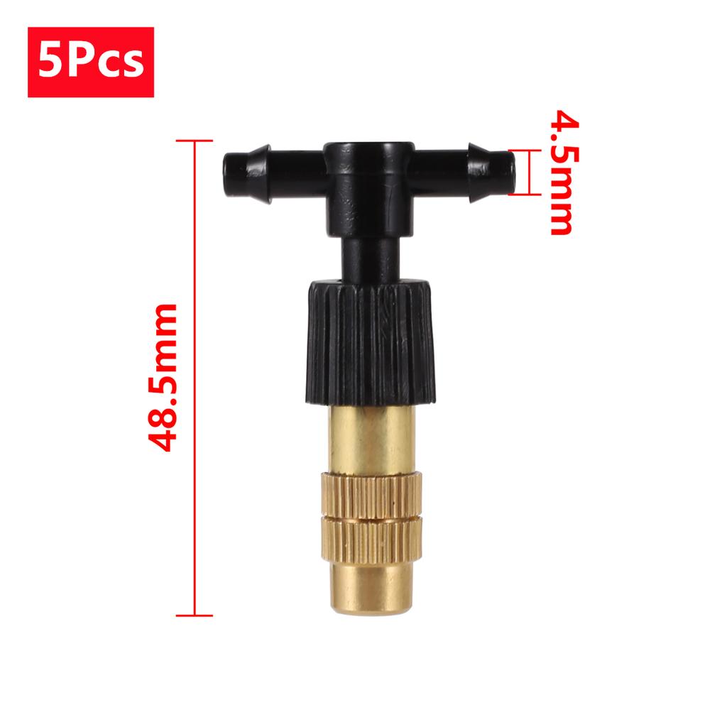 5/50Pcs 6mm Brass Mist Nozzle Kits 4/7mm 8/11mm Hose Garden Lawn Micro Irrigation Atomaiztion Cooling Dust Removal Sprayer Heads